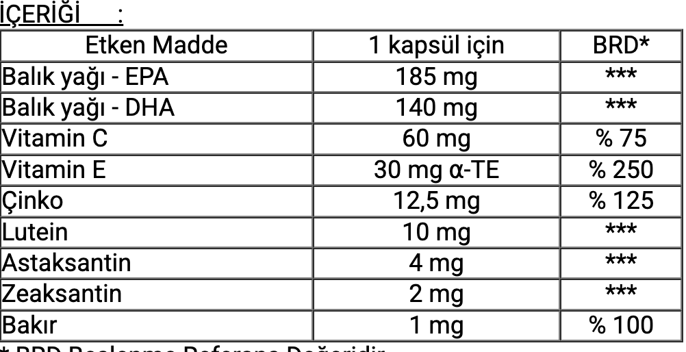Adrusen PLUS 30 Kapsül Balık YAĞI Vitamin Mineral