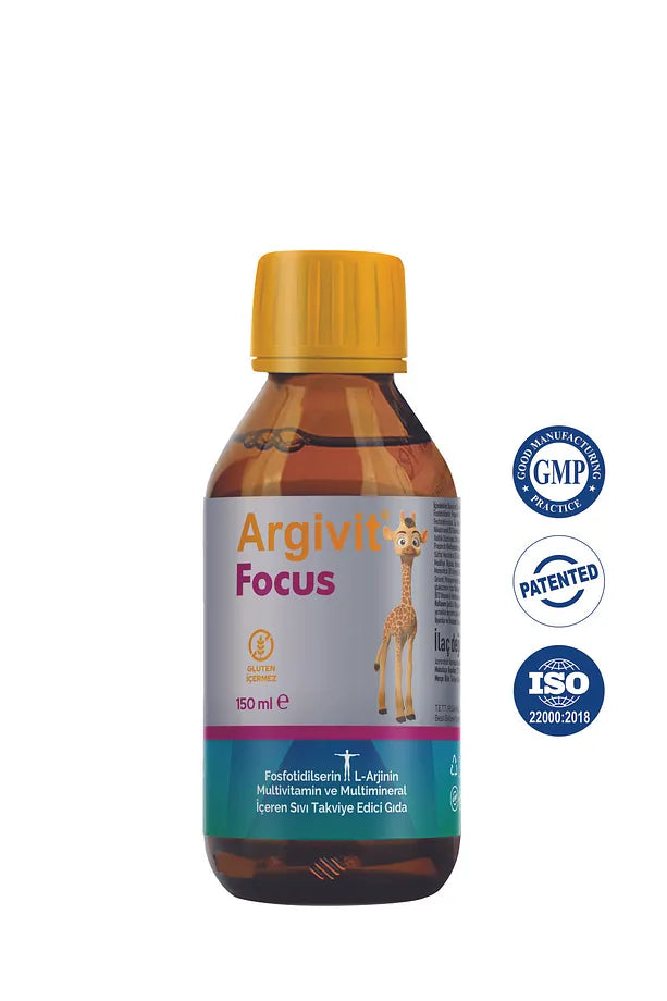 Argivit Focus 150ML Fosfotidilserin L-Arjinin Multivitamin VE Multimineral Içeren ORAL Solüsyon