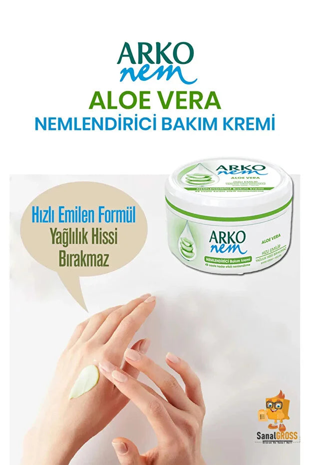 Arko Nem Aloe Vera Özlü 300ml Nemlendirici Bakim Kremi
