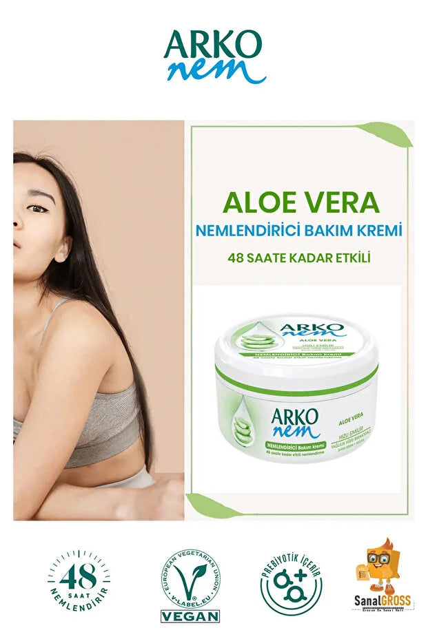Arko Nem Aloe Vera Özlü 300ml Nemlendirici Bakim Kremi