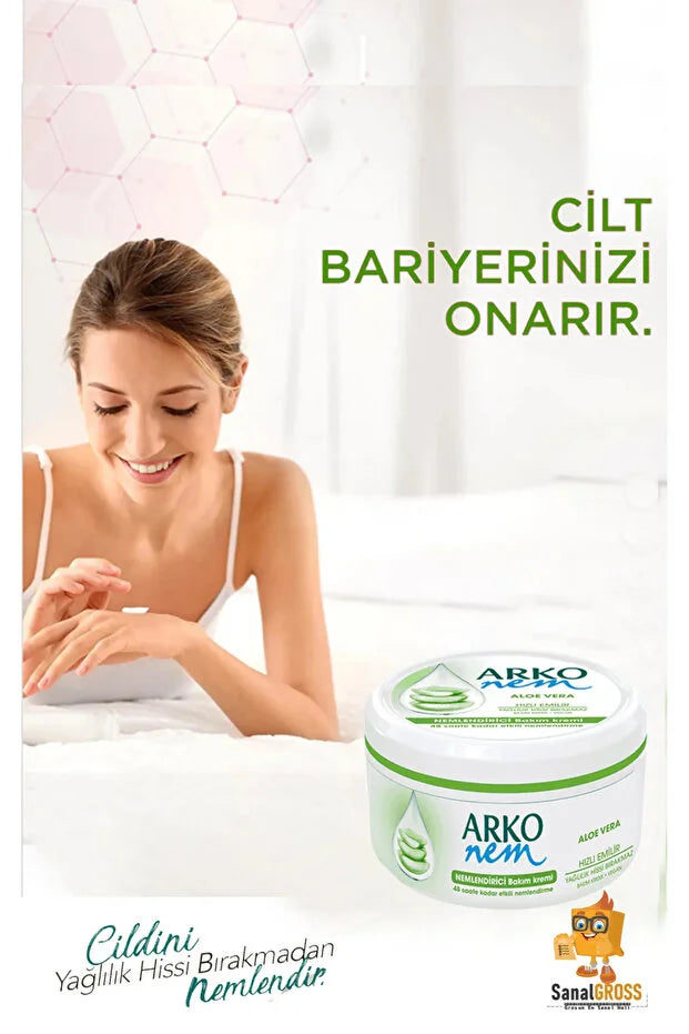 Arko Nem Aloe Vera Özlü 300ml Nemlendirici Bakim Kremi