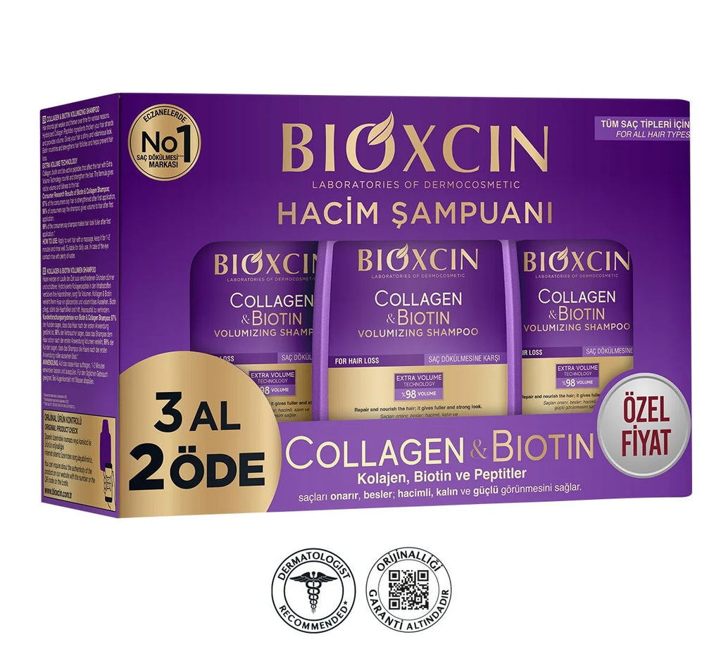 Bioxcin Collagen & Biotin Saç Dökülmesine Karşı Şampuan 300 ml - 3 Al 2 Öde