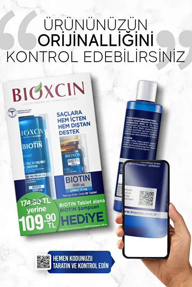 Bioxcin Biotin 5000mcg 60 Tablet+biotin Sampuan 300 Ml Kofre