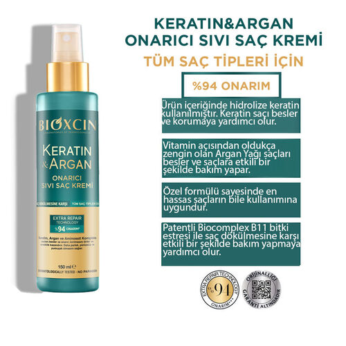Bioxcin Keratin Argan Onarici Sivi Saç Kremi 150ml