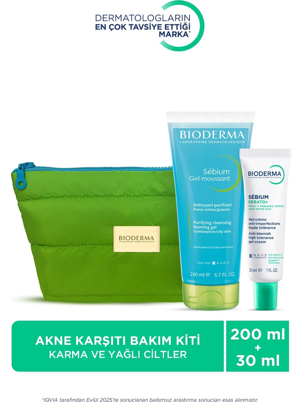 Bioderma Sébium Karma ve Yağlı Cilt Akne Karşıtı Bakım Kiti (Çanta Hediyeli)