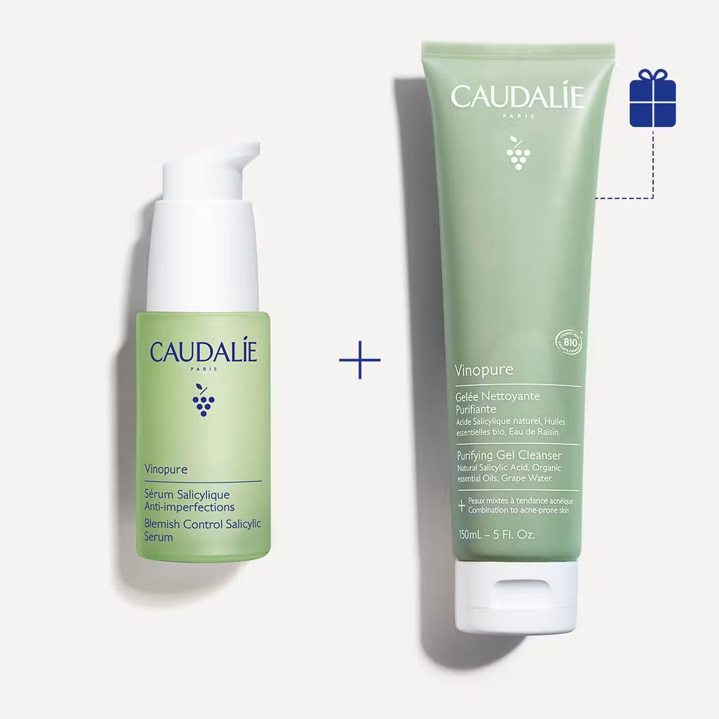 Caudalie Vinopure Blemish Control Salicylic Serum (30 ml) + Purifying Gel Cleanser (150 ml) Set