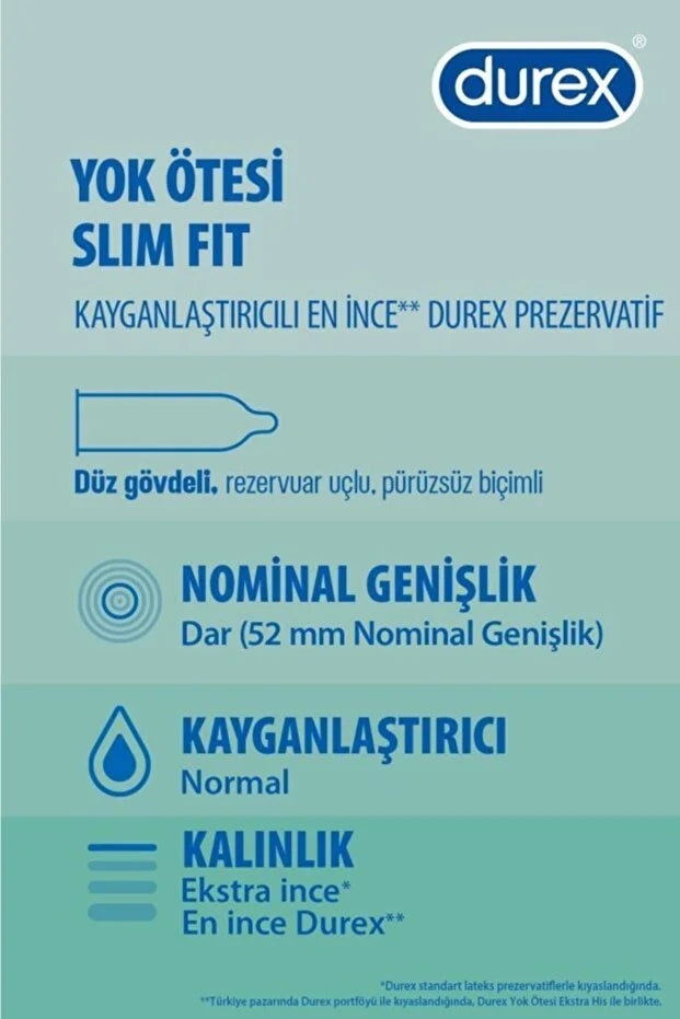Durex Yok Ötesi Slim Fit Prezervatif 10 Adet