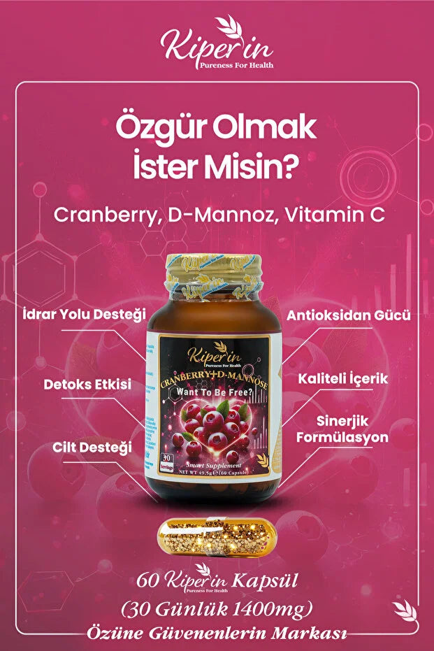 Kiperin Cranberry D-Mannoz 60 Kapsül