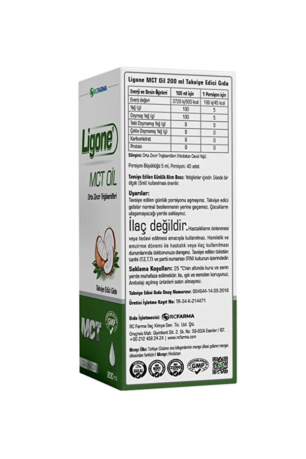 Ligone MCT OIL 200ML ORTA Zincir Trigliseridleri