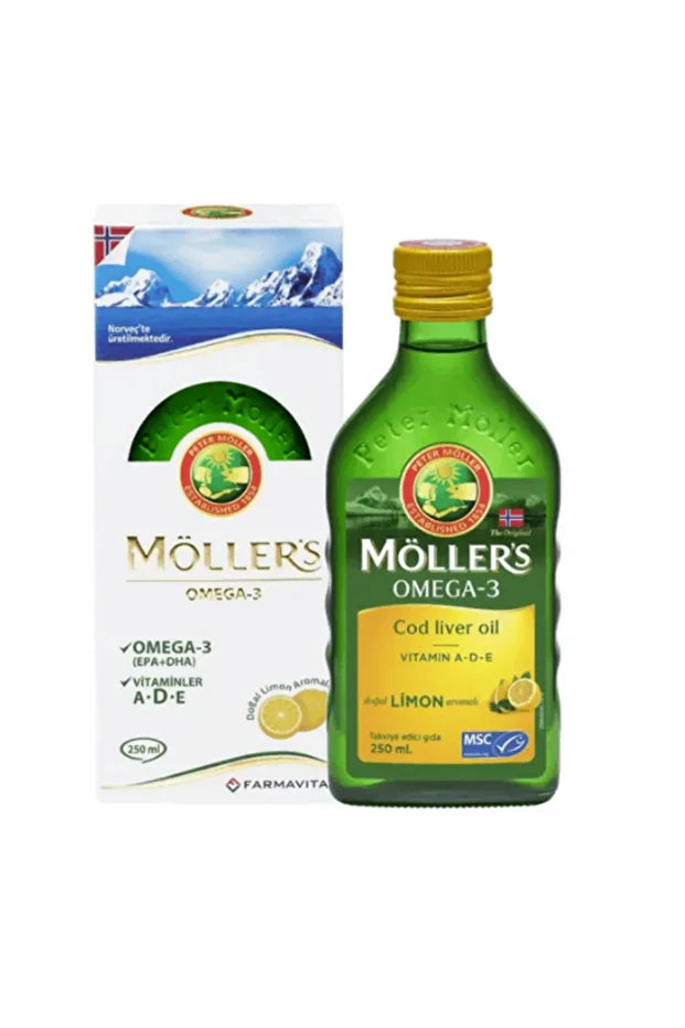 Möllers 250ML Limon Aromali Omega 3 COD Liver OIL Vitamin A D E