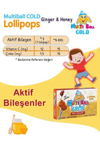Multiball COLD BAL Zencefil 12 Lolipop Çocuk Pastili