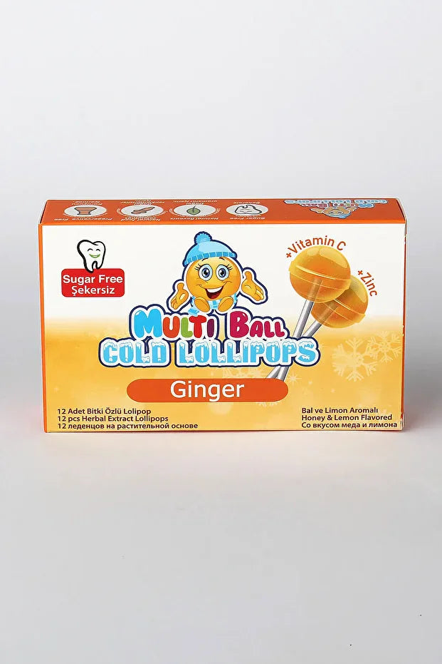 Multiball COLD BAL Zencefil 12 Lolipop Çocuk Pastili