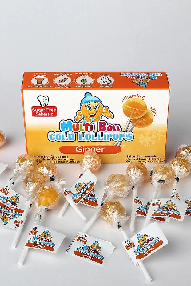 Multiball COLD BAL Zencefil 12 Lolipop Çocuk Pastili