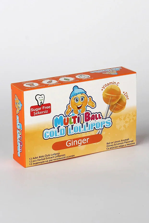 Multiball COLD BAL Zencefil 12 Lolipop Çocuk Pastili