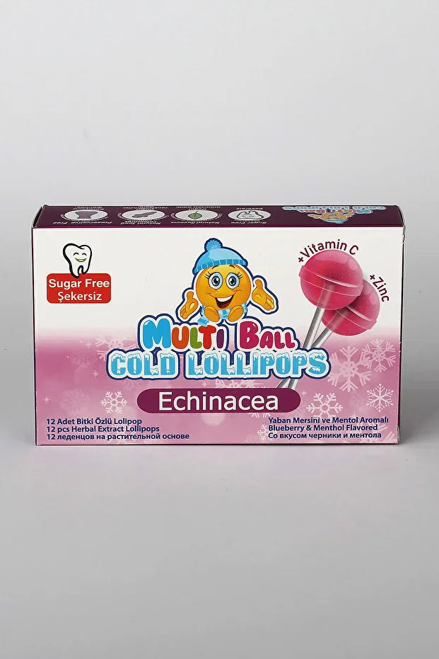 Multiball COLD Ekinezya Çinko 12 Lolipop Çocuk Pastili