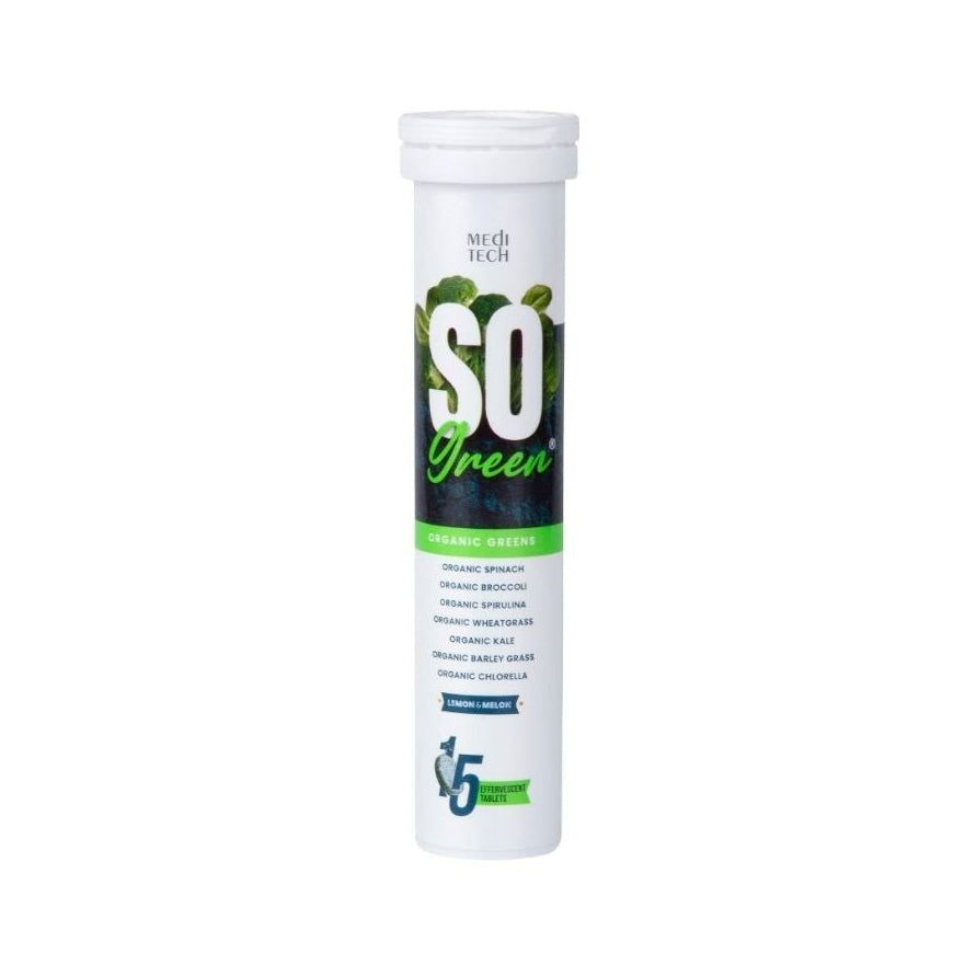 Meditech SO Green 15 Efervesan Tablet Yeşil Sebze Ekstreleri Vitamin C Vitamin D Çinko