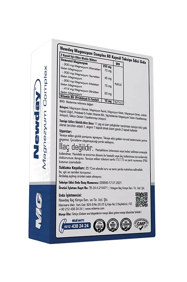 Newday Magnezyum Complex 60 Kapsül