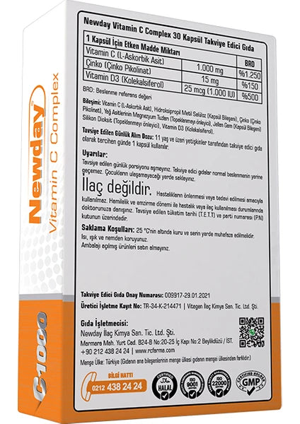 Newday Vitamin C Complex 30 Kapsül