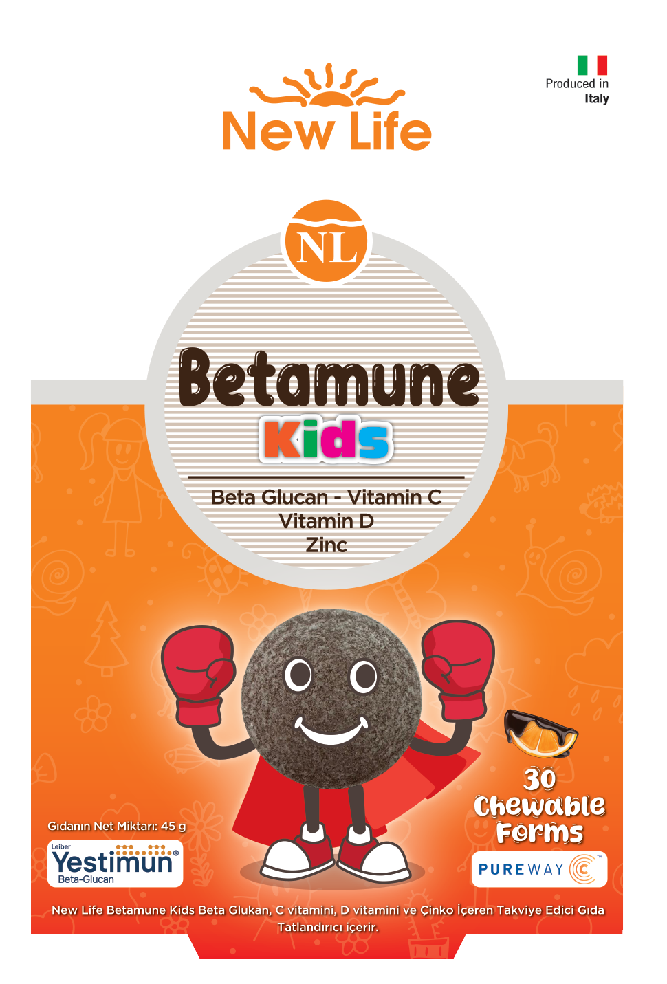 NEW LIFE Betamune KIDS 30 ADET Şiğneme Tableti
