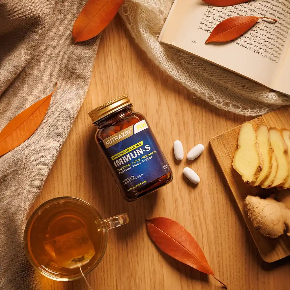 Nutraxin Immun-S 60 Tablet BETA Glukan Afrika Sardunyasi Çörek OTU Zencefil Vitamin C