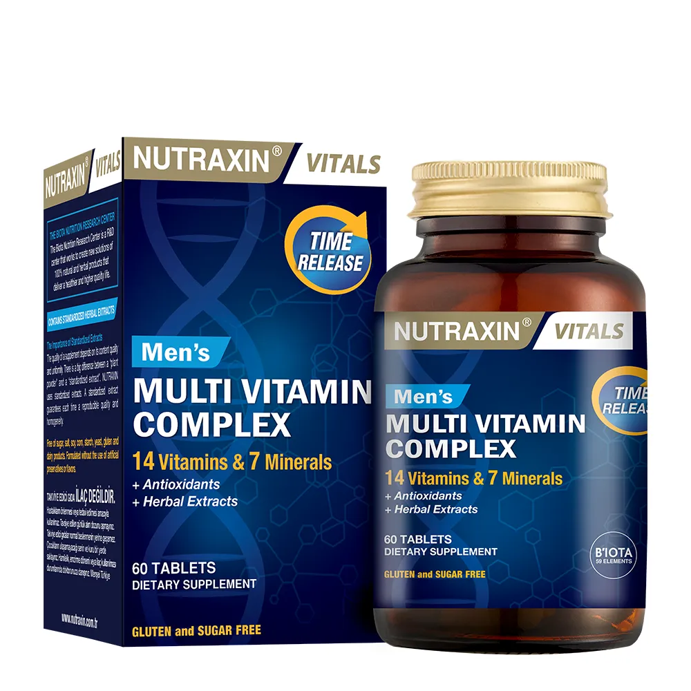 Nutraxin MENS Multivitamin Mineral Kompleksi Erkeklere ÖZEL 60 Tablet