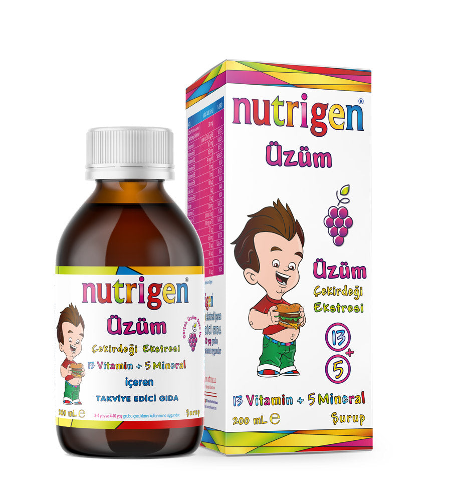 Nutrigen ÜZÜM Çekirdeği Ekstreli Vitamin Mimeral 200ML Şurup