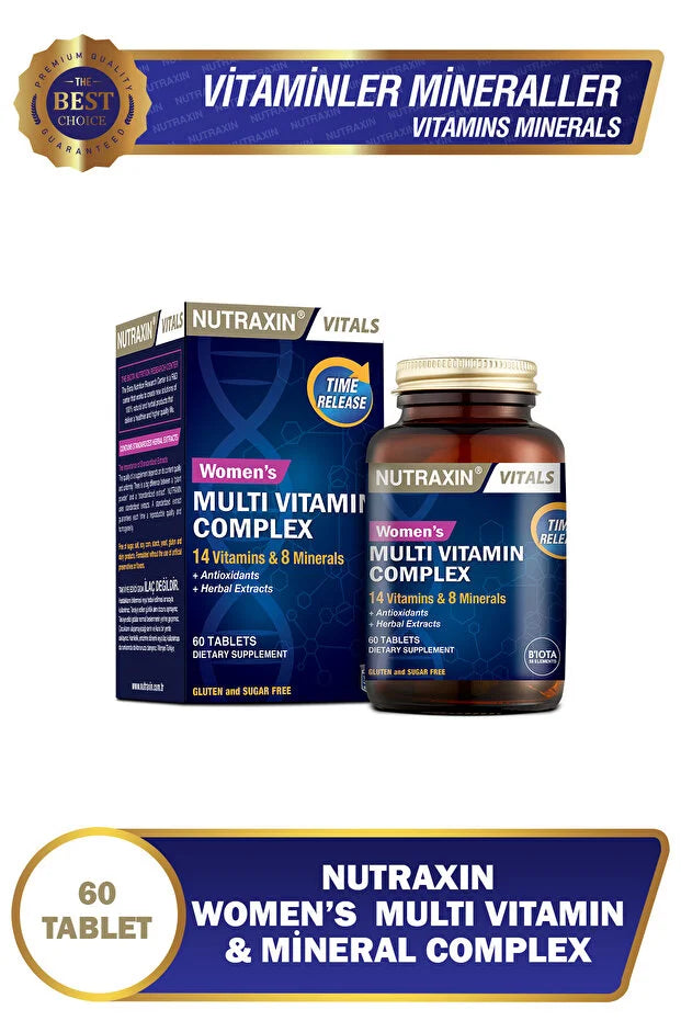 Nutraxin Multivitamin Mineral Kompleksi Kadinlara ÖZEL 60 Tablet