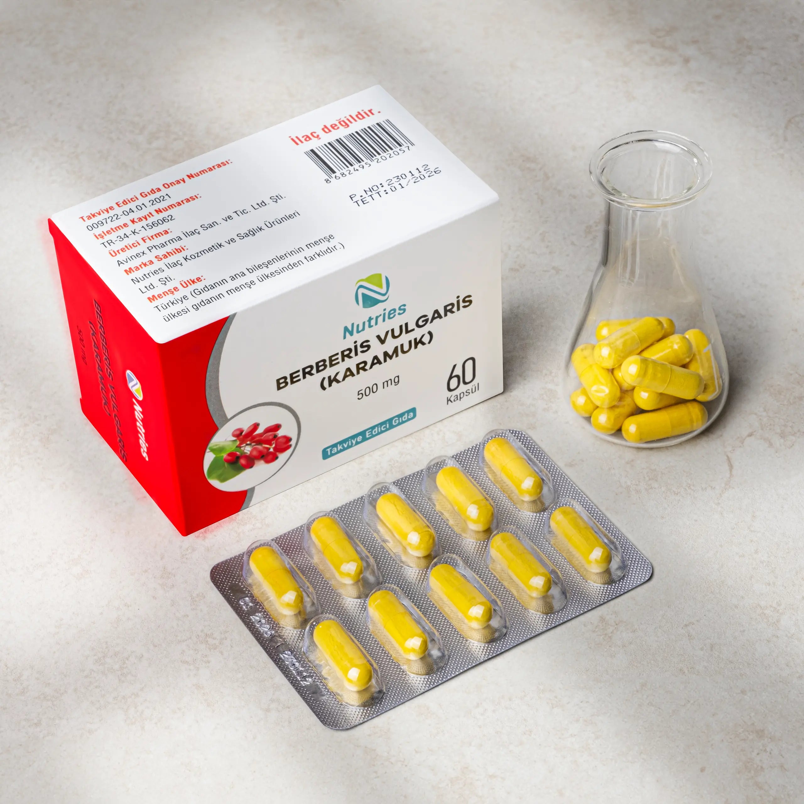 Nutries Berberis Vulgaris 500MG 60 Kapsül