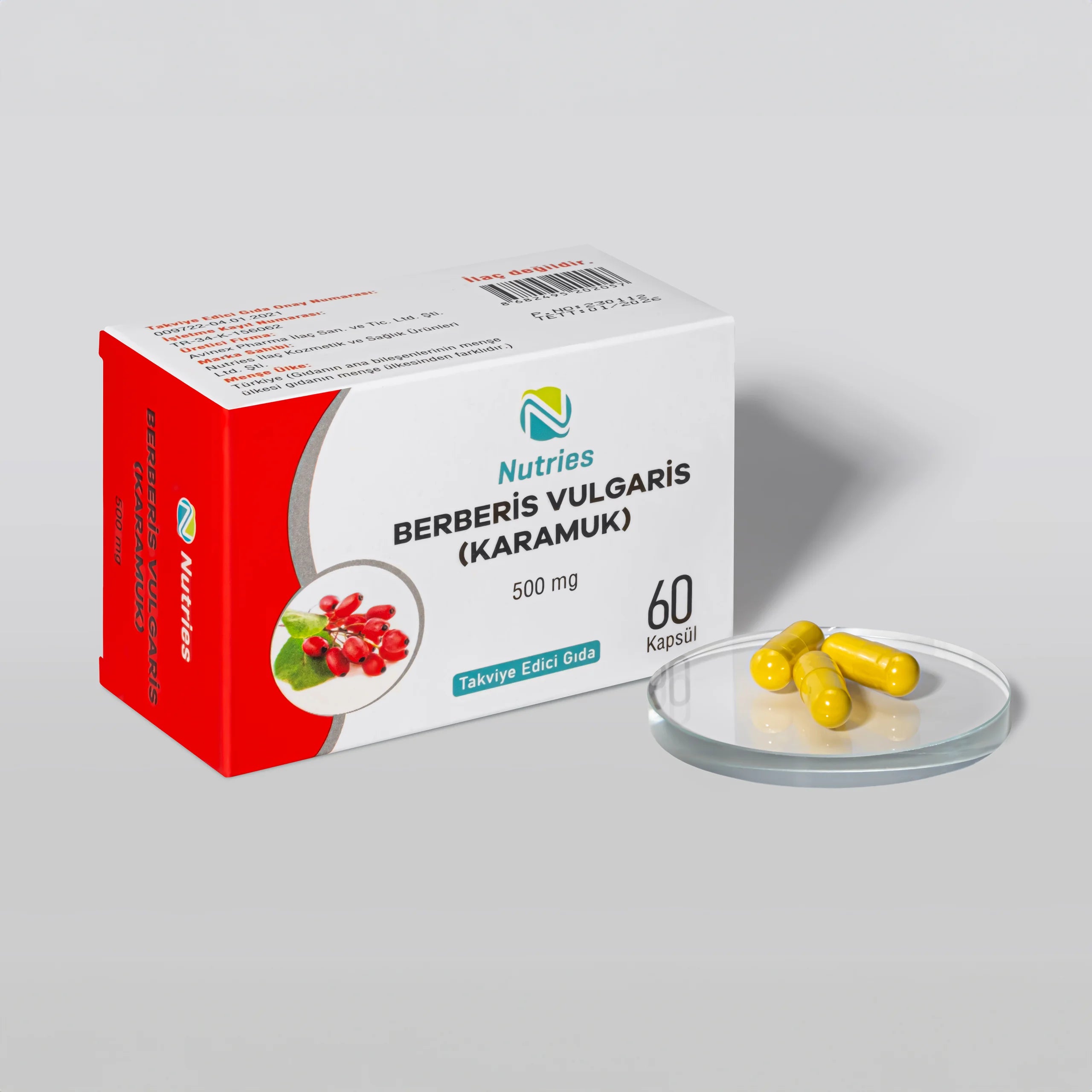 Nutries Berberis Vulgaris 500MG 60 Kapsül
