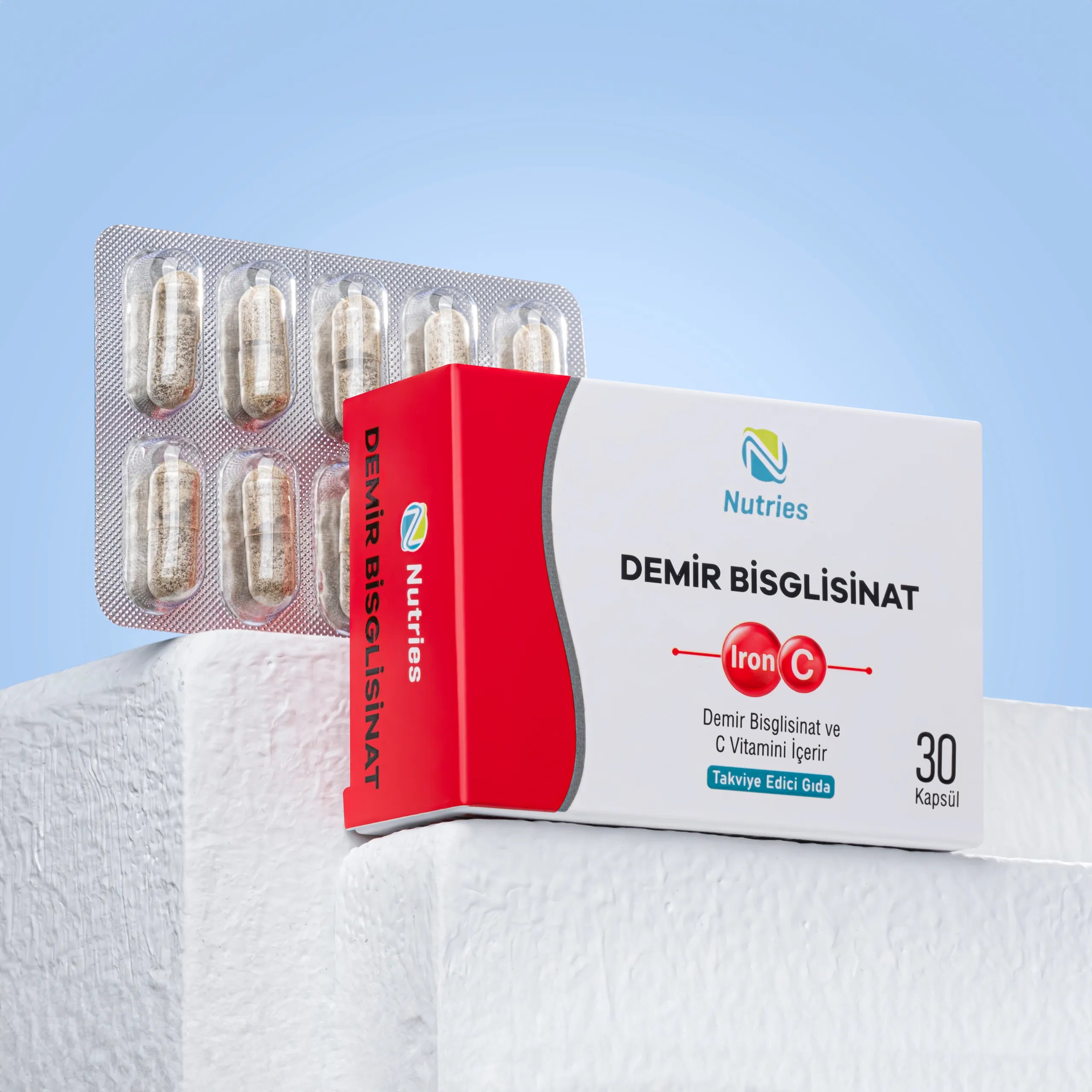 Nutries Demir Bisglisinat 30 Kapsül IRON C