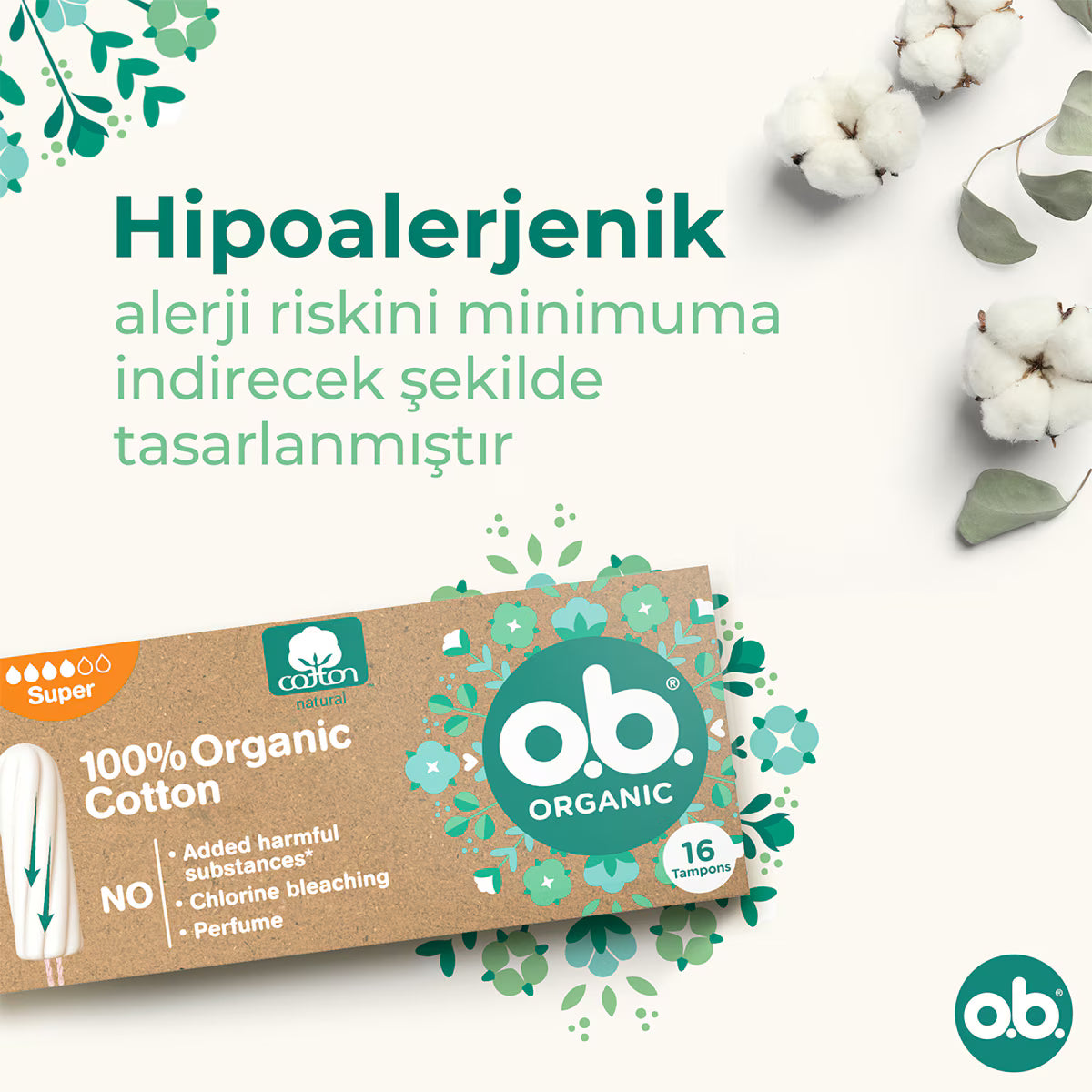 Ob Tampon Organic 16 Adet Normal