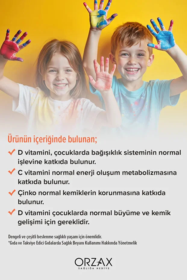 Ocean Gummies Defence KIDS C D3 Çinko 60 ADET Çiğnenebilir JEL FORM