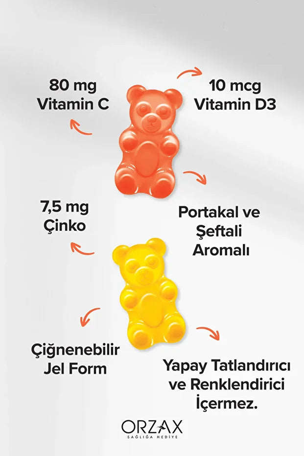 Ocean Gummies Defence KIDS C D3 Çinko 60 ADET Çiğnenebilir JEL FORM