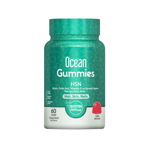 Ocean Gummies HSN 60 ADET Çiğnenebilir JEL FORM HAIR SKIN Nails