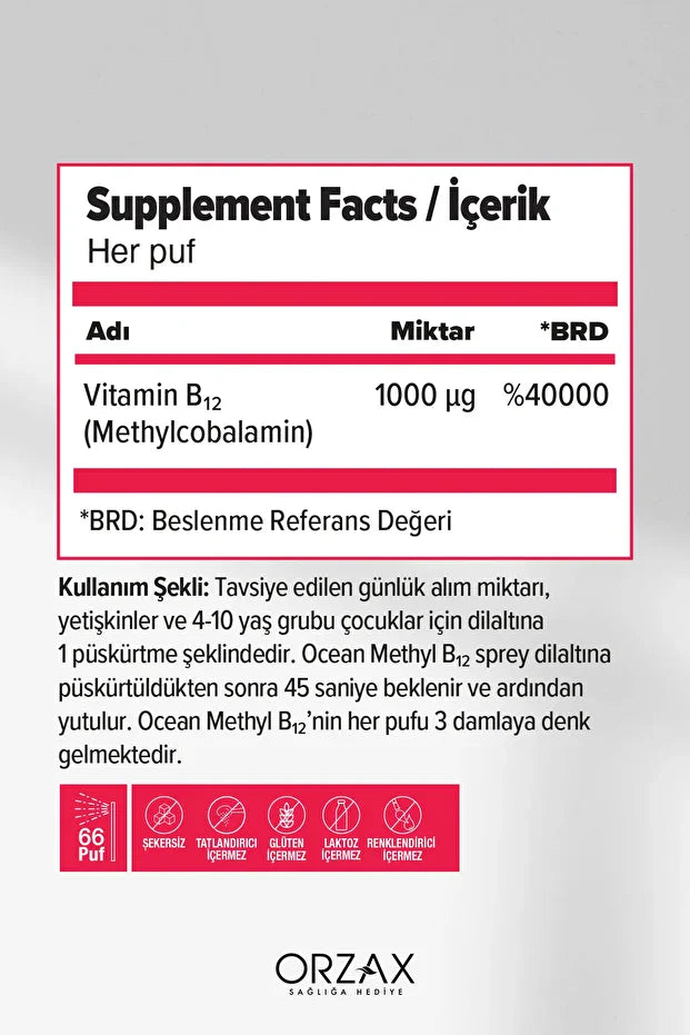 Ocean Methyl B12 1000MCG 10ML Sublingual Sprey