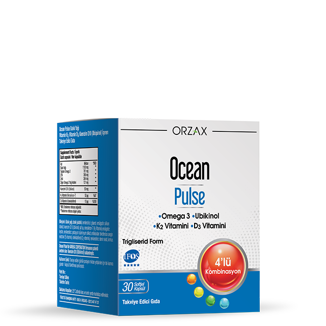 Ocean Pulse Omega 3 30 Kapsül Vitamin K2 Vitamin D Koenzim Q10(UBIQUINOL)