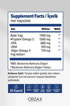 Ocean Ultimate 30 Softjel Kapsül 1200MG Balik YAĞI Omega 3