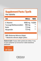 Ocean Vitamin C 1000MG 30 Tablet Bioflavonoidler