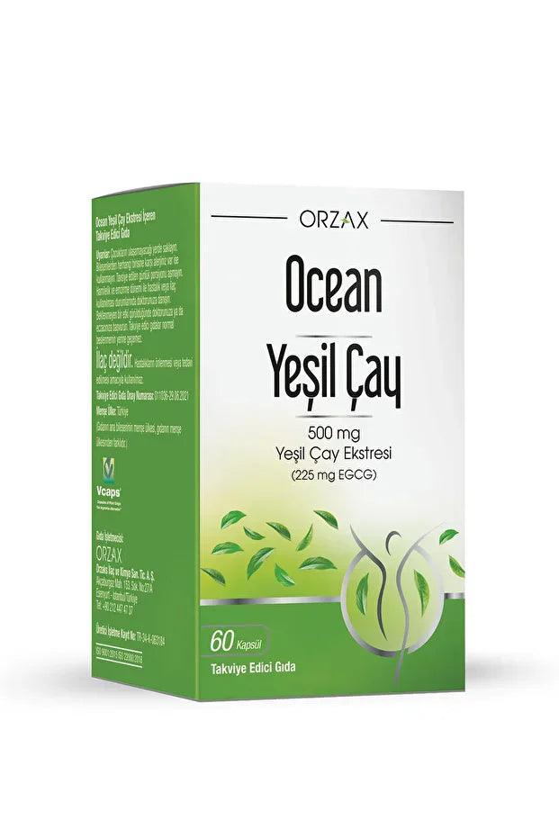 Ocean Yeşil ÇAY 500MG 60 Kapsül Green TEA