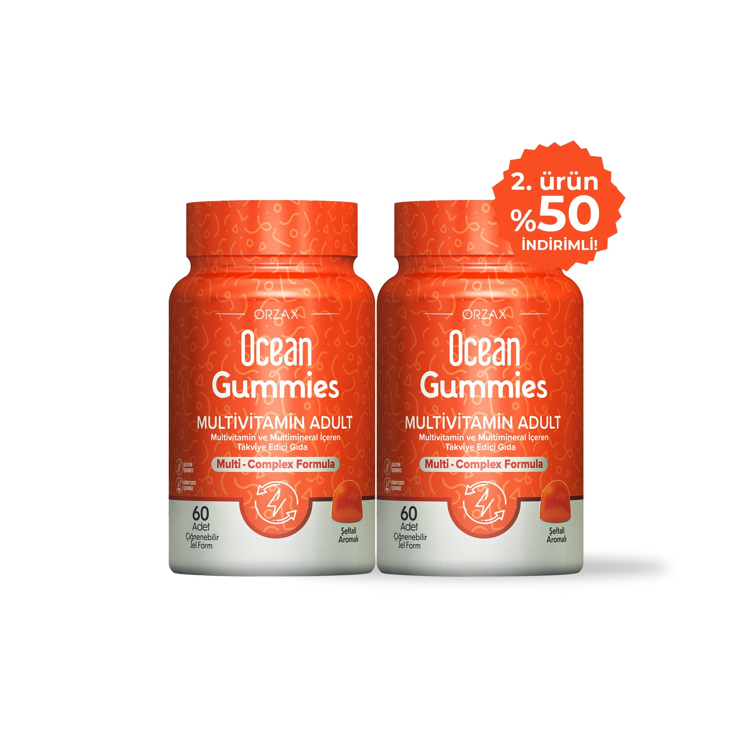 Ocean Gummies Multivitamin 60+60 Adet Çignenebilir Jel Form %50 Indirimli