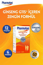 Pharmaton Vitality 30 Tablet Multivitamin Mineraller Ginseng G115