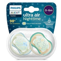 Philips Avent Ultra Air Nighttime Gece Emzik 0-6 Ay Erkek 2 Adetx6