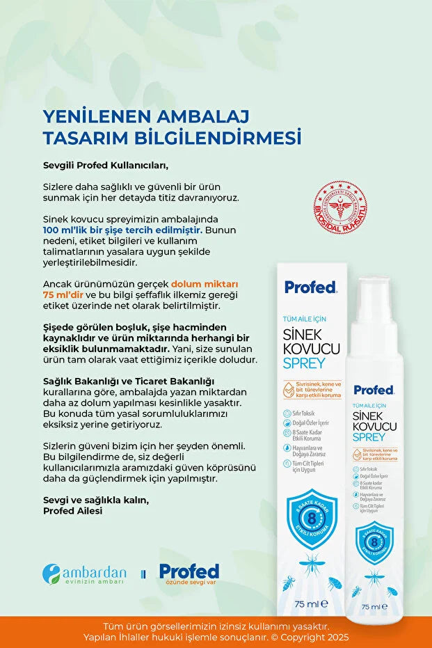 Profed Sinek Kovucu Sprey 75ml