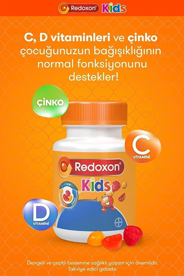 Redoxon KIDS Çiğnenebilir Tablet 60 ADET C Vitamini D Vitamini Çinko 4-10 YAŞ