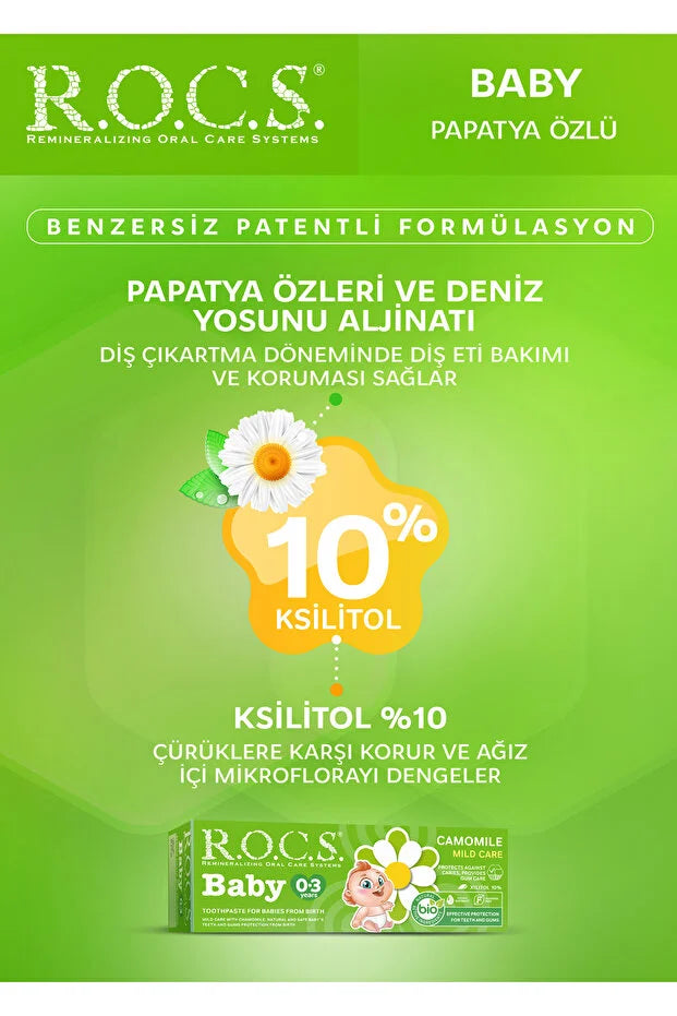 Rocs Baby 0-3 Yaş Papatya Özlü Diş Macunu 35ml