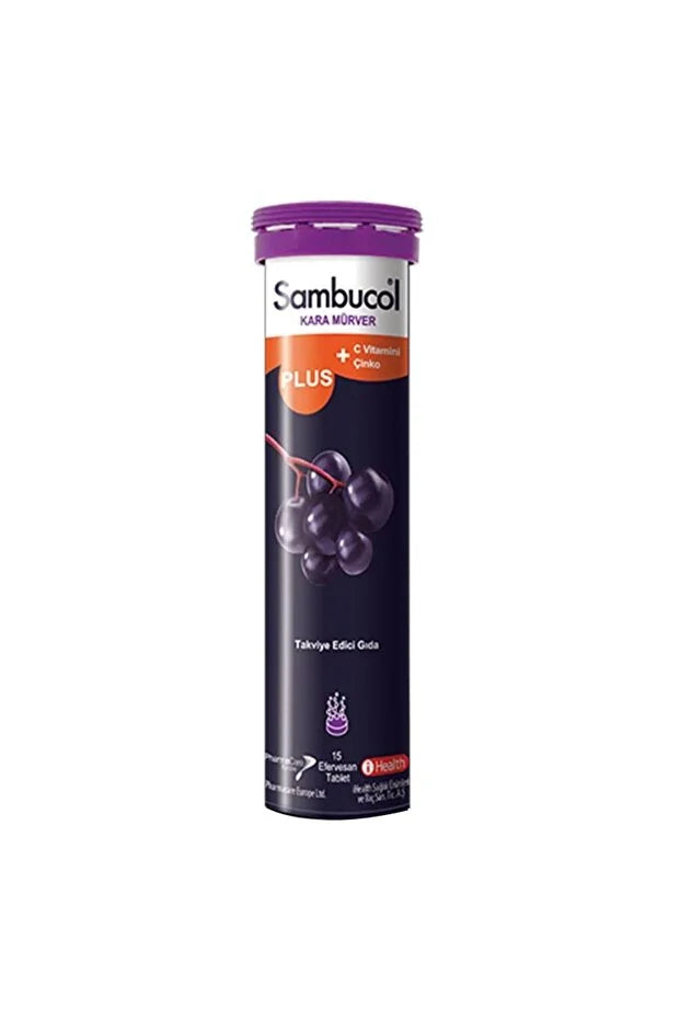Sambucol PLUS 15 Efervesan Tablet KARA Mürver Özütü C Vitamini Çinko