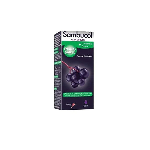 Sambucol PLUS Şekersiz 120ML Şurup KARA Mürver C Vitamini Çinko