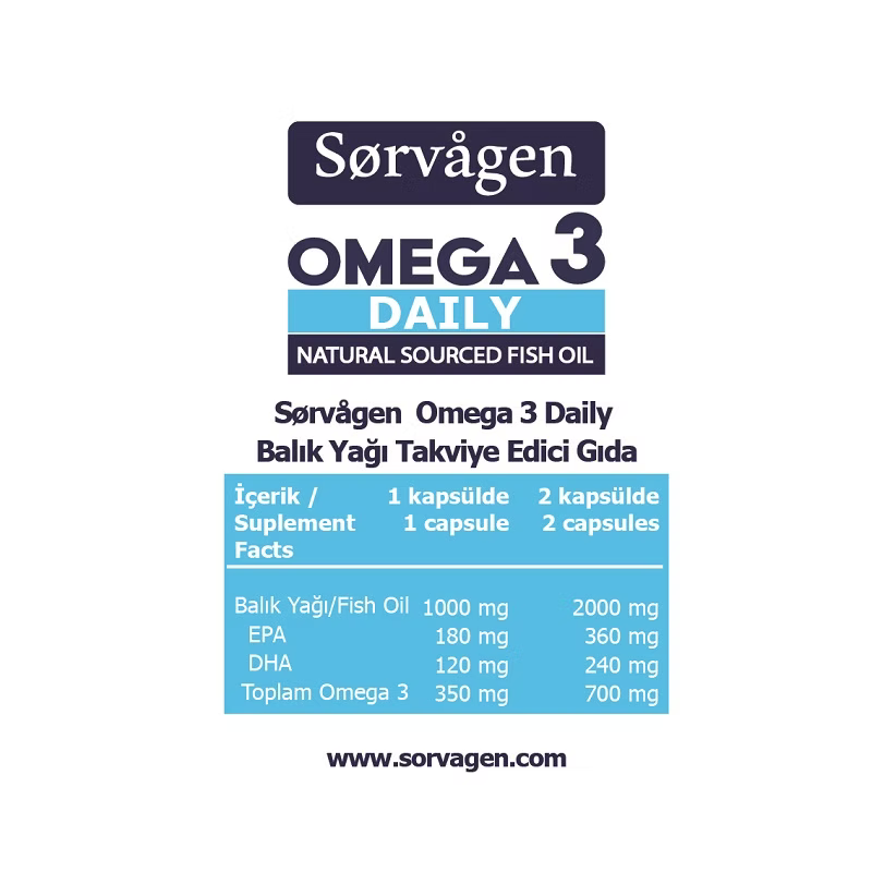 SORVAGEN SMART DOUBLE SİTİKOLİN 30 YUMUŞAK KAPSÜL DHA OMEGA 3 VİTAMİN B12