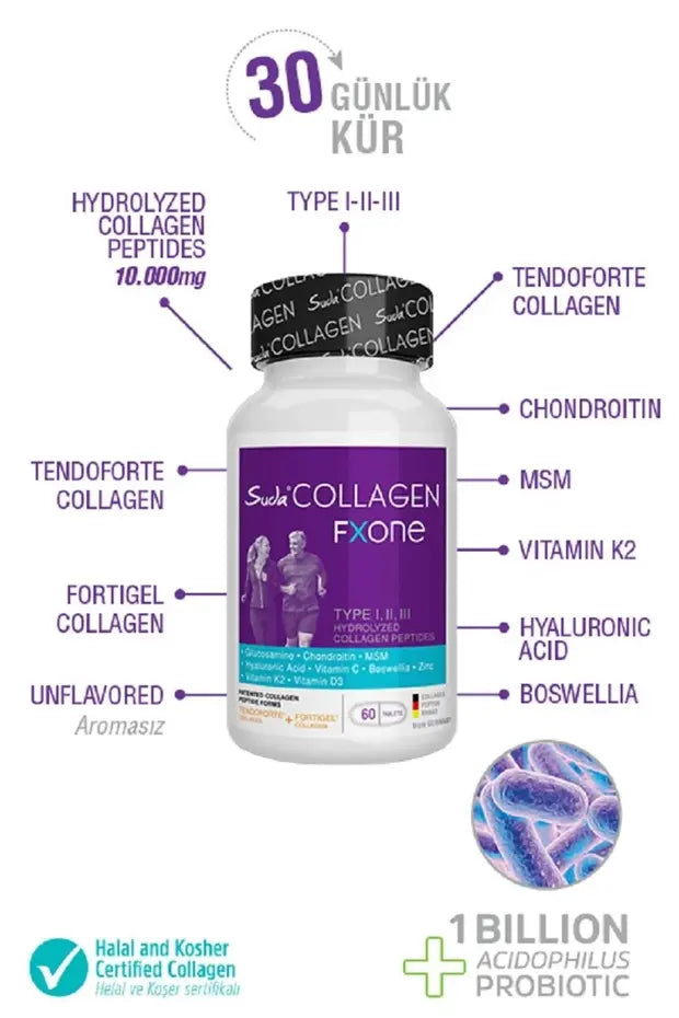 SUDA Collagen Fxone 60 Tablet TYPE I II III Collagen
