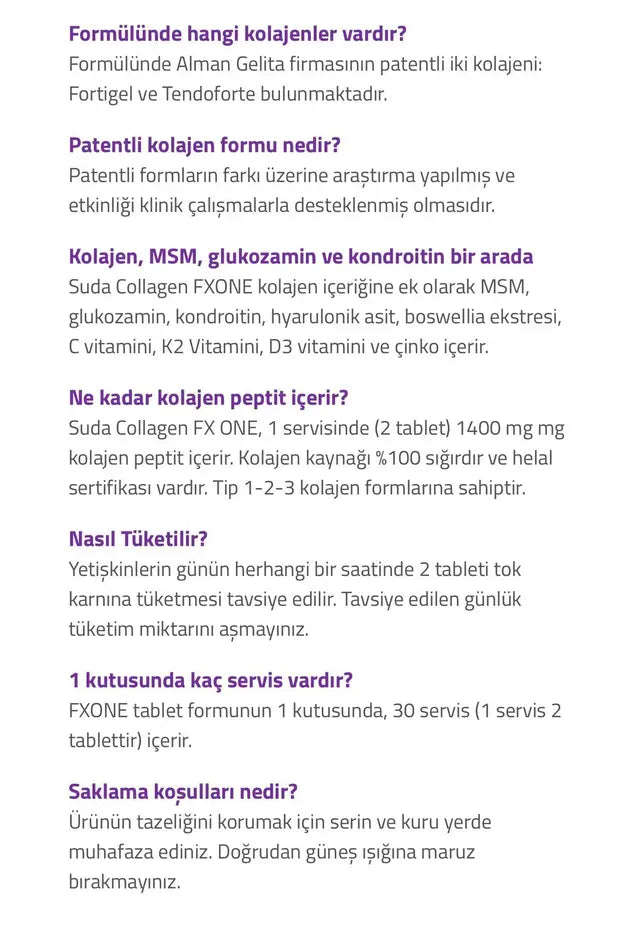 SUDA Collagen Fxone 60 Tablet TYPE I II III Collagen